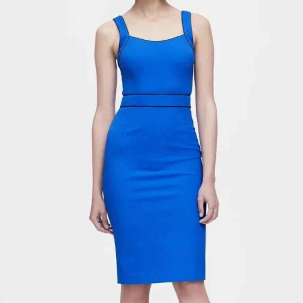 Banana republic blue square neck sheath dress